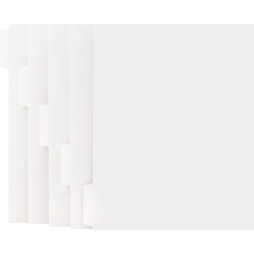 Business Source Straight Collated Print-on Tab Divider Print-on Tab(s) - 5 Tab(s)/Set - 9" Divider Width x 11" Divider Length - Letter - White Divider - White Tab(s) - Unpunched - 1 Box (BSN21002)