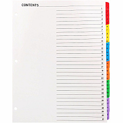 Business Source Table of Content Quick Index Dividers Printed Tab(s) - Digit - 1-31 - 31 Tab(s)/Set - 8.5" Divider Width x 11" Divider Length - 3 Hole Punched - Multicolor Divider - Multicolor Mylar Tab(s) - 1 Set (BSN21907) Business Source Table of Content Quick Index Dividers Printed Tab(s) - Digit - 1-31 - 31 Tab(s)/Set - 8.5" Divider Width x 11" Divider Length - 3 Hole Punched - Multicolor Divider - Multicolor Mylar Tab(s) - 1 Set (BSN21907)