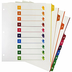 Business Source Color-coded Table of Contents/Tabs Index Dividers Printed Tab(s) - Digit - 1-10 - 10 Tab(s)/Set - 3 Hole Punched - Multicolor Divider - Multicolor Mylar Tab(s) - Tear Resistant, Reinforced, Punched - 24 / Box (BSN21910) Business Source Color-coded Table of Contents/Tabs Index Dividers Printed Tab(s) - Digit - 1-10 - 10 Tab(s)/Set - 3 Hole Punched - Multicolor Divider - Multicolor Mylar Tab(s) - Tear Resistant, Reinforced, Punched - 24 / Box (BSN21910)
