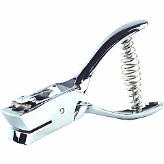 Business Source Handheld 15mm Slot Punch 5/32" Punch Size - Metal - Silver, Chrome - 1 Each (BSN39282)