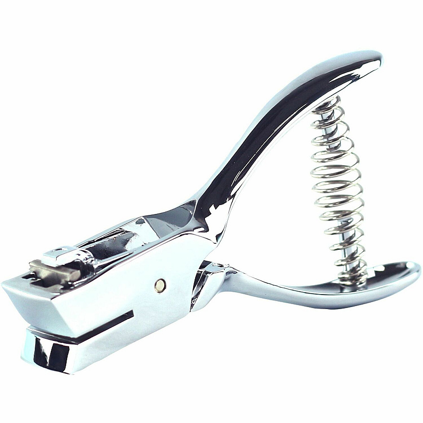 Business Source Handheld 15mm Slot Punch 5/32" Punch Size - Metal - Silver, Chrome - 1 Each (BSN39282)