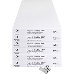 Business Source Magnetic Grip Clips Pack No. 2 - 2.3" Width - for Paper - Magnetic, Heavy Duty - Silver - 12/Box - 6 / Bundle (BSN58507BD) Business Source Magnetic Grip Clips Pack No. 2 - 2.3" Width - for Paper - Magnetic, Heavy Duty - Silver - 12/Box - 6 / Bundle (BSN58507BD)