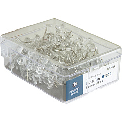 Business Source 1/2" Head Push Pins 0.50" Head - Clear - 100 / Box (BSN81002)