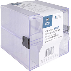 Business Source 4-drawer Storage Organizer 4 Drawer(s) - 6" Height x 7.25" Width x 6" Depth - Desktop - Clear - 1 Each (BSN82977) Business Source 4-drawer Storage Organizer 4 Drawer(s) - 6" Height x 7.25" Width x 6" Depth - Desktop - Clear - 1 Each (BSN82977)