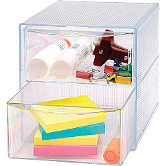 Business Source 2-drawer Storage Organizer 2 Drawer(s) - 6" Height x 6" Width x 6" Depth - Desktop - Clear - 1 Each (BSN82978) Business Source 2-drawer Storage Organizer 2 Drawer(s) - 6" Height x 6" Width x 6" Depth - Desktop - Clear - 1 Each (BSN82978)