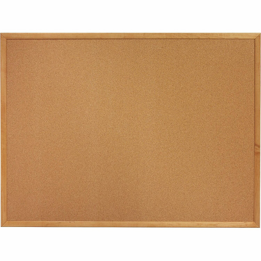 Lorell Bulletin Board 48" Board Height x 72" Board Width - Cork Surface - Long Lasting, Warp Resistant - Oak Oak Frame - 1 Each (LLR19071)
