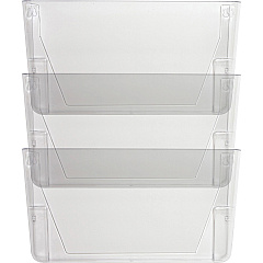 Lorell Wall File Pockets 14.75" Height x 13.13" Width x 4.25" Depth - Clear - 3 / Pack (LLR60001)