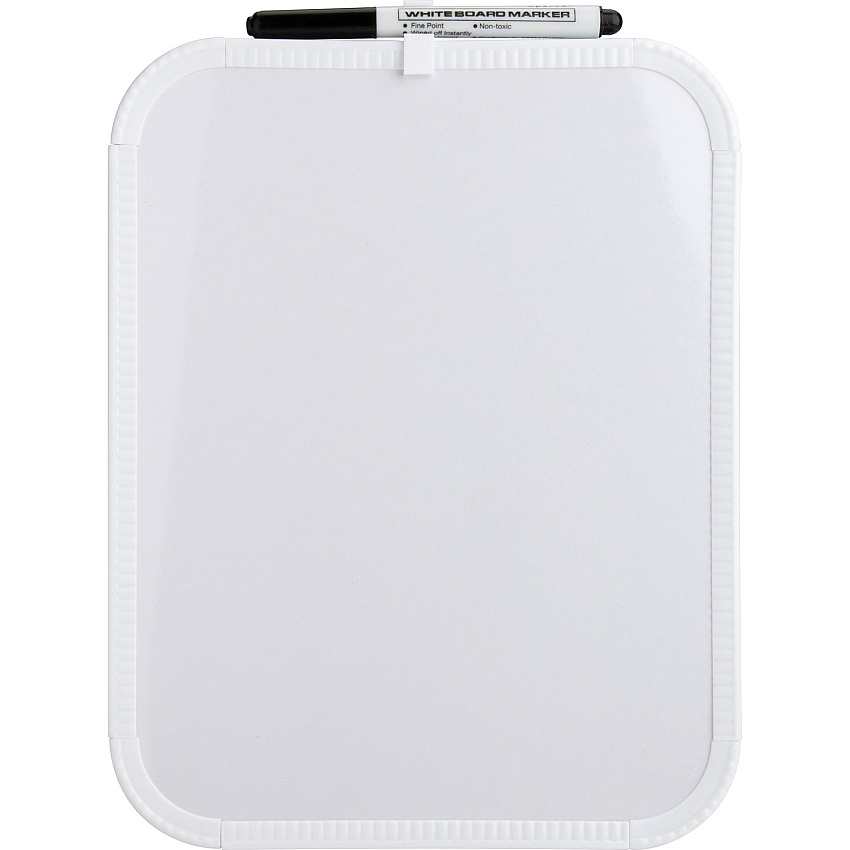 Lorell Personal Whiteboard 11" (0.9 ft) Width x 8.5" (0.7 ft) Height - White Melamine Surface - White Plastic Frame - Rectangle - 1 Each (LLR75620)