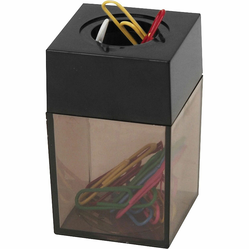 Business Source Paper Clip Holder 2" Height x 3" Width - Smoke - 1 Each (BSN11796)