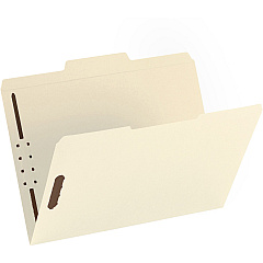 Business Source 1/3 Tab Cut Letter Recycled Fastener Folder 8 1/2" x 11" - 2 Fastener - Manila - 10% Recycled - 50 / Box (BSN17213)