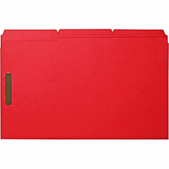 Business Source 1/3 Tab Cut Legal Recycled Fastener Folder 8 1/2" x 14" - 3/4" Expansion - 2 Fastener - 2" Fastener Capacity - Top Tab Location - Assorted Tab Position - 11 pt. - Red - 10% Recycled - 50 / Box (BSN17221)