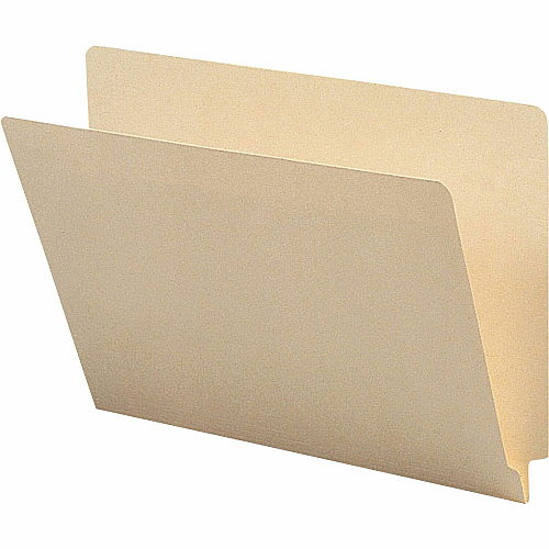 Business Source Straight Tab Cut Letter Recycled End Tab File Folder 8 1/2" x 11" - End Tab Location - Manila - 10% Recycled - 100 / Box (BSN17237)