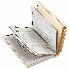 Business Source Letter Recycled Classification Folder 8 1/2" x 11" - 2" Fastener Capacity - End Tab Location - 2 Divider - 18 pt. - Manila - 10% Recycled - 10 / Box (BSN17254)