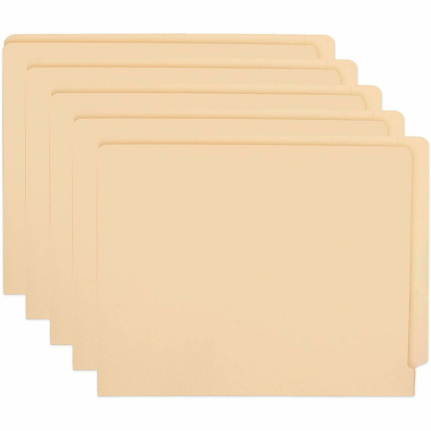 Business Source Straight Tab Cut Letter Recycled Fastener Folder 8 1/2" x 11" - 2 Fastener - 2" Fastener Capacity - 11 pt. - Manila - Indexed Filing System, Bonded Fastener - 10% Recycled - 50/Box - 50 / Box (BSN17262)
