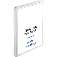 Business Source Round-ring View Binder 1/2" Binder Capacity - Letter - 8 1/2" x 11" Sheet Size - 125 Sheet Capacity - Fastener: Round Ring - Pocket: 2, Internal - Polypropylene, Chipboard, Board - White - Wrinkle-free, Non-glare, Transfer Safe, (BSN19551)