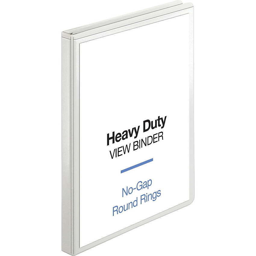 Business Source Round-ring View Binder 1/2" Binder Capacity - Letter - 8 1/2" x 11" Sheet Size - 125 Sheet Capacity - Fastener: Round Ring - Pocket: 2, Internal - Polypropylene, Chipboard, Board - White - Wrinkle-free, Non-glare, Transfer Safe, (BSN19551)