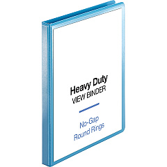 Business Source Round-ring View Binder 1/2" Binder Capacity - Letter - 8 1/2" x 11" Sheet Size - 125 Sheet Capacity - Fastener: Round Ring - Pocket: 2, Internal - Polypropylene, Chipboard, Board - Light Blue - Wrinkle-free, Non-glare, Transfer  (BSN19552)