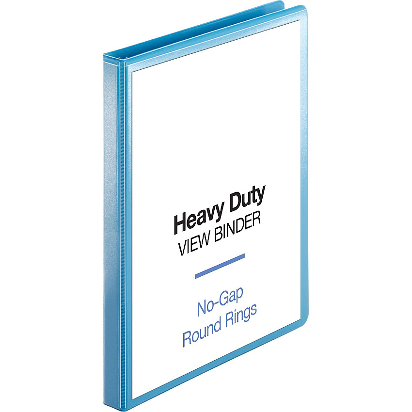 Business Source Round-ring View Binder 1/2" Binder Capacity - Letter - 8 1/2" x 11" Sheet Size - 125 Sheet Capacity - Fastener: Round Ring - Pocket: 2, Internal - Polypropylene, Chipboard, Board - Light Blue - Wrinkle-free, Non-glare, Transfer  (BSN19552)