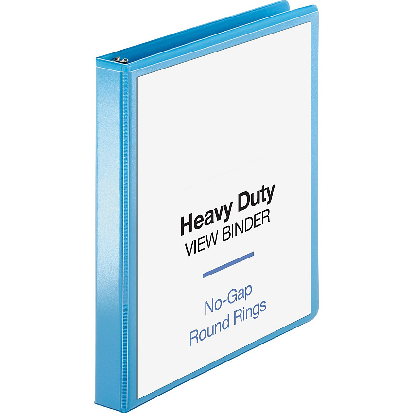 Business Source Round-ring View Binder 1" Binder Capacity - Letter - 8 1/2" x 11" Sheet Size - 225 Sheet Capacity - Fastener: Round Ring - Pocket: 2, Internal - Polypropylene, Chipboard, Board - Light Blue - Wrinkle-free, Non-glare, Transfer Sa (BSN19602)