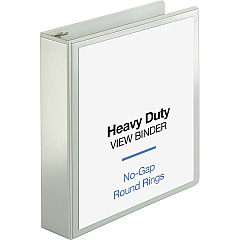Business Source Round-ring View Binder 2" Binder Capacity - Letter - 8 1/2" x 11" Sheet Size - 475 Sheet Capacity - Fastener: Round Ring - Pocket: 2, Internal - Polypropylene, Chipboard, Board - White - Wrinkle-free, Non-glare, Transfer Safe, G (BSN19701)