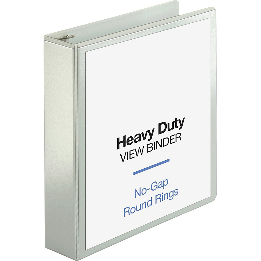 Business Source Round-ring View Binder 2" Binder Capacity - Letter - 8 1/2" x 11" Sheet Size - 475 Sheet Capacity - Fastener: Round Ring - Pocket: 2, Internal - Polypropylene, Chipboard, Board - White - Wrinkle-free, Non-glare, Transfer Safe, G (BSN19701)