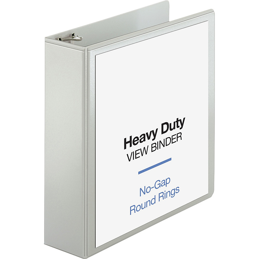 Business Source Round-ring View Binder 3" Binder Capacity - Letter - 8 1/2" x 11" Sheet Size - 625 Sheet Capacity - Fastener: Round Ring - Pocket: 2, Internal - Polypropylene, Chipboard, Board - White - Wrinkle-free, Non-glare, Transfer Safe, G (BSN19751)