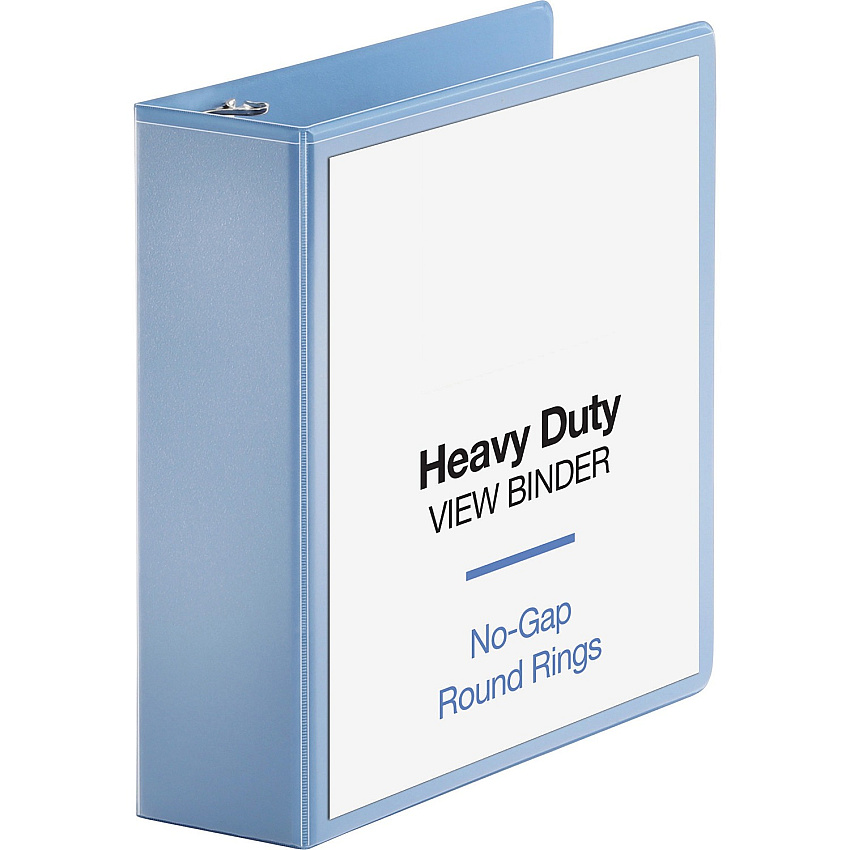 Business Source Round-ring View Binder 3" Binder Capacity - Letter - 8 1/2" x 11" Sheet Size - 625 Sheet Capacity - Fastener: Round Ring - Pocket: 2, Internal - Polypropylene, Chipboard, Board - Light Blue - Wrinkle-free, Non-glare, Transfer Sa (BSN19752)