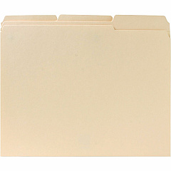 Business Source 1/3 Tab Cut Letter Recycled Classification Folder 8 1/2" x 11" - 3/4" Expansion - Top Tab Location - Assorted Tab Position - 11 pt. - Manila - 10% Recycled - 100 / Box (BSN211113)