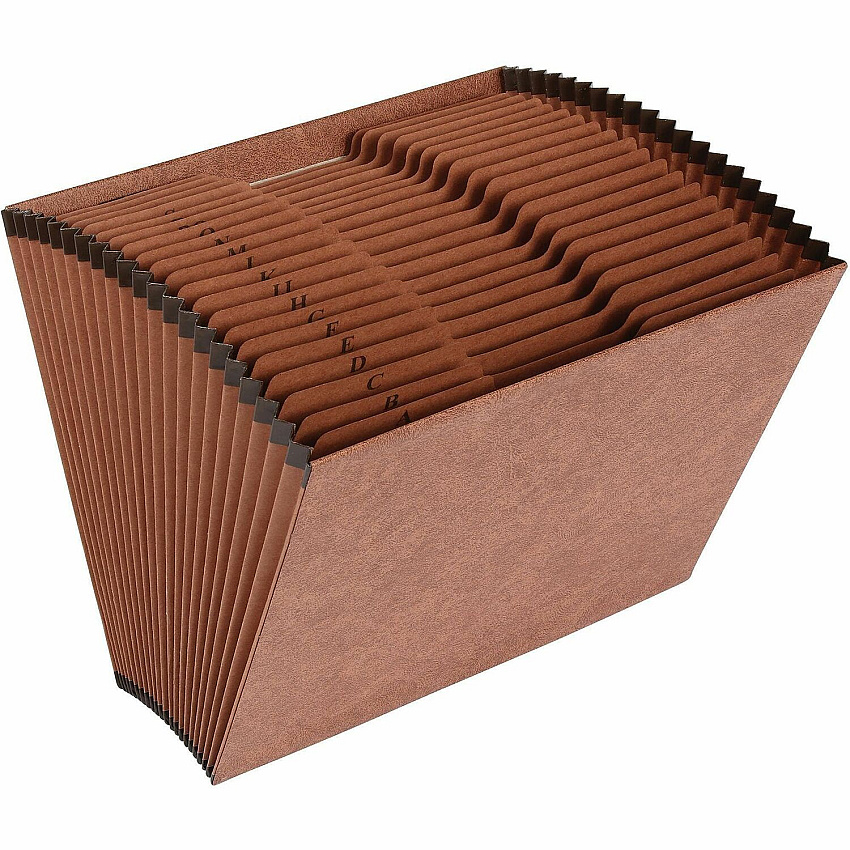Business Source Letter Recycled Expanding File 8 1/2" x 11" - 21 Pocket - Brown - 30% Recycled - 1 Each (BSN26534)
