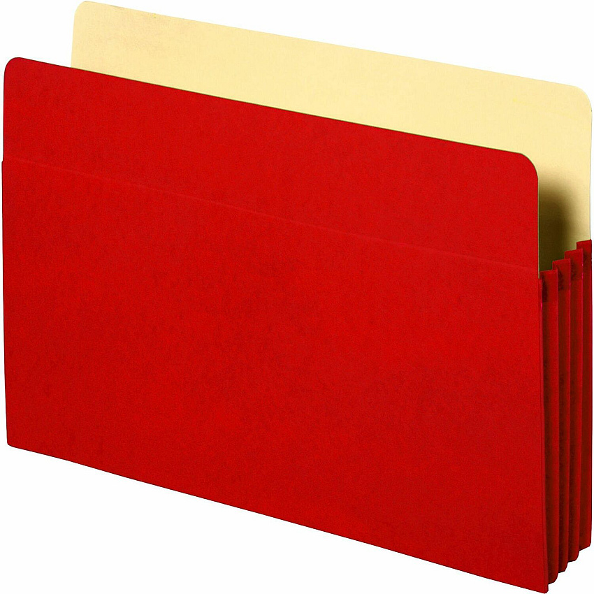 Business Source Letter Recycled File Pocket 8 1/2" x 11" - 3 1/2" Expansion - Red - Tyvek Gusset, Durable, Reinforced Gusset - 10% Recycled - 1 Each (BSN26552)