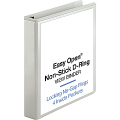 Business Source Locking D-Ring View Binder 1 1/2" Binder Capacity - Letter - 8 1/2" x 11" Sheet Size - 325 Sheet Capacity - Fastener: D-Ring - Pocket: 4, Inside Front & Back - Polypropylene, Chipboard - White - Recycled - Acid-free, Non-glare, (BSN26957) Business Source Locking D-Ring View Binder 1 1/2" Binder Capacity - Letter - 8 1/2" x 11" Sheet Size - 325 Sheet Capacity - Fastener: D-Ring - Pocket: 4, Inside Front & Back - Polypropylene, Chipboard - White - Recycled - Acid-free, Non-glare, (BSN26957)