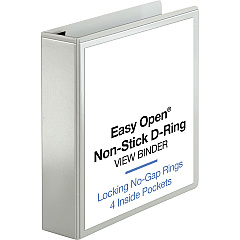 Business Source Locking D-Ring View Binder 2" Binder Capacity - Letter - 8 1/2" x 11" Sheet Size - 500 Sheet Capacity - Fastener: D-Ring - Pocket: 4, Inside Front & Back - Polypropylene, Chipboard - White - Recycled - Acid-free, Non-glare, Clea (BSN26959) Business Source Locking D-Ring View Binder 2" Binder Capacity - Letter - 8 1/2" x 11" Sheet Size - 500 Sheet Capacity - Fastener: D-Ring - Pocket: 4, Inside Front & Back - Polypropylene, Chipboard - White - Recycled - Acid-free, Non-glare, Clea (BSN26959)