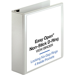 Business Source Locking D-Ring View Binder 3" Binder Capacity - Letter - 8 1/2" x 11" Sheet Size - 650 Sheet Capacity - Fastener: D-Ring - Pocket: 4, Inside Front & Back - Polypropylene, Chipboard - White - Recycled - Acid-free, Non-glare, Clea (BSN26961) Business Source Locking D-Ring View Binder 3" Binder Capacity - Letter - 8 1/2" x 11" Sheet Size - 650 Sheet Capacity - Fastener: D-Ring - Pocket: 4, Inside Front & Back - Polypropylene, Chipboard - White - Recycled - Acid-free, Non-glare, Clea (BSN26961)