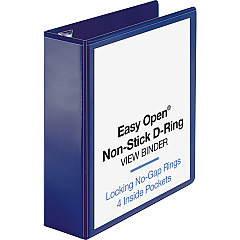 Business Source Navy D-ring Binder 3" Binder Capacity - Letter - 8 1/2" x 11" Sheet Size - Fastener: D-Ring - Pocket: 4 - Polypropylene - Navy - Clear Overlay, Non-stick, Ink-transfer Resistant, Locking Ring - 1 Each (BSN26976) Business Source Navy D-ring Binder 3" Binder Capacity - Letter - 8 1/2" x 11" Sheet Size - Fastener: D-Ring - Pocket: 4 - Polypropylene - Navy - Clear Overlay, Non-stick, Ink-transfer Resistant, Locking Ring - 1 Each (BSN26976)