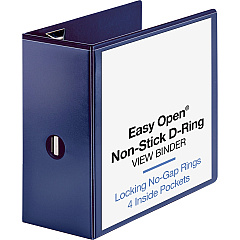 Business Source Navy D-ring Binder 5" Binder Capacity - Letter - 8 1/2" x 11" Sheet Size - Fastener: D-Ring - Pocket: 4 - Polypropylene - Navy - Clear Overlay, Non-stick, Ink-transfer Resistant, Locking Ring - 1 Each (BSN26978) Business Source Navy D-ring Binder 5" Binder Capacity - Letter - 8 1/2" x 11" Sheet Size - Fastener: D-Ring - Pocket: 4 - Polypropylene - Navy - Clear Overlay, Non-stick, Ink-transfer Resistant, Locking Ring - 1 Each (BSN26978)