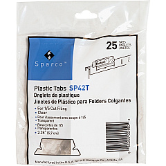 Business Source Plastic Clear Tabs 25 Tab(s) - 2.25" Tab Width - Clear Plastic Tab(s) - 25 / Pack (BSN42T)