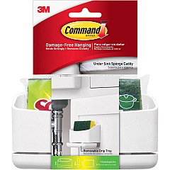Command Under Sink Sponge Caddy 9.38" Height x 12" Width x 7.75" Depth - White - 1 Pack (17609HWES) Command Under Sink Sponge Caddy 9.38" Height x 12" Width x 7.75" Depth - White - 1 Pack (17609HWES)