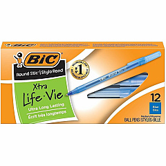 BIC Round Stic Ballpoint Pens Medium Pen Point - Blue Ink - Blue Barrel - 1/Box - 6 / Bundle (GSM11BEBD) BIC Round Stic Ballpoint Pens Medium Pen Point - Blue Ink - Blue Barrel - 1/Box - 6 / Bundle (GSM11BEBD)