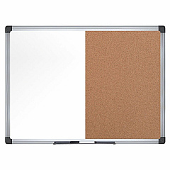 MasterVision Maya Series Dry-Erase Combo Board 0.50" Board Height x 36" Board Width x 48" Board Depth - Natural Cork, Melamine Surface - Self-healing, Resilient, Easy to Clean, Dry Erase Surface, Durable - Silver Aluminum Frame - 1 Each - TAA (XA0502170) MasterVision Maya Series Dry-Erase Combo Board 0.50" Board Height x 36" Board Width x 48" Board Depth - Natural Cork, Melamine Surface - Self-healing, Resilient, Easy to Clean, Dry Erase Surface, Durable - Silver Aluminum Frame - 1 Each - TAA (XA0502170)