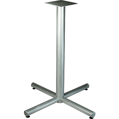 Lorell Hospitality 36" Bistro-Height Tabletop X-leg Base Metallic Silver X-shaped Base - 40.75" Height x 32" Width - Assembly Required - 1 Each (LLR34431)