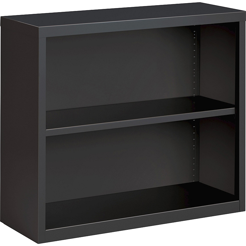 Lorell Fortress Series Bookcase 30" Height x 34.5" Width x 12.6" Depth - 2 Shelve(s) - Material: Steel - Finish: Charcoal, Powder Coated - Adjustable Shelf, Welded, Durable - 1 Each (LLR59691)