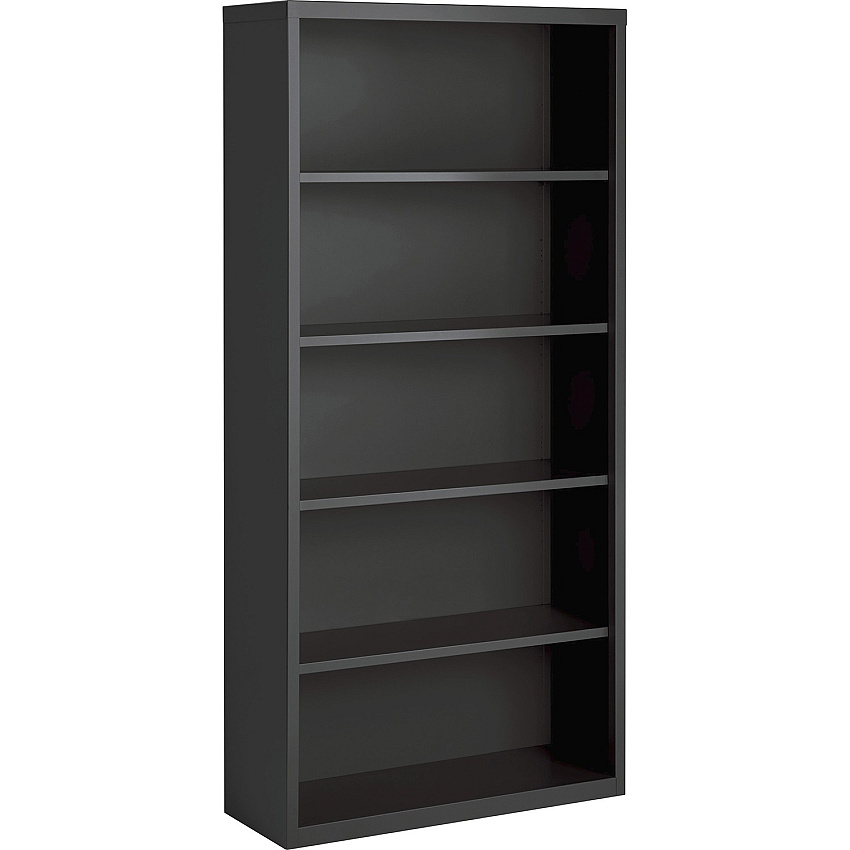 Lorell Fortress Series Bookcase 72" Height x 34.5" Width x 13" Depth - 5 Shelve(s) - Material: Steel - Finish: Charcoal, Powder Coated - Adjustable Shelf, Welded, Durable - 1 Each (LLR59694)