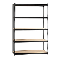 Lorell Iron Horse 2300 lb Capacity Riveted Shelving 5 Shelf(ves) - 72" Height x 48" Width x 24" Depth - 28% Recycled - Black - Steel, Particleboard - 1 Each (LLR59699) Lorell Iron Horse 2300 lb Capacity Riveted Shelving 5 Shelf(ves) - 72" Height x 48" Width x 24" Depth - 28% Recycled - Black - Steel, Particleboard - 1 Each (LLR59699)