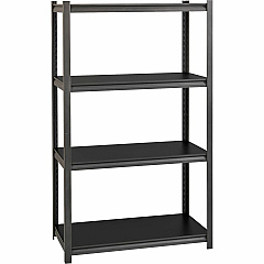 Lorell Iron Horse 3200 lb Capacity Riveted Shelving 4 Shelf(ves) - 60" Height x 36" Width x 18" Depth - 28% Recycled - Black - Steel, Laminate - 1 Each (LLR59700) Lorell Iron Horse 3200 lb Capacity Riveted Shelving 4 Shelf(ves) - 60" Height x 36" Width x 18" Depth - 28% Recycled - Black - Steel, Laminate - 1 Each (LLR59700)