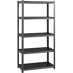 Lorell Iron Horse 3200 lb Capacity Riveted Shelving 5 Shelf(ves) - 72" Height x 36" Width x 18" Depth - 30% Recycled - Black - Steel, Laminate - 1 Each (LLR59701) Lorell Iron Horse 3200 lb Capacity Riveted Shelving 5 Shelf(ves) - 72" Height x 36" Width x 18" Depth - 30% Recycled - Black - Steel, Laminate - 1 Each (LLR59701)