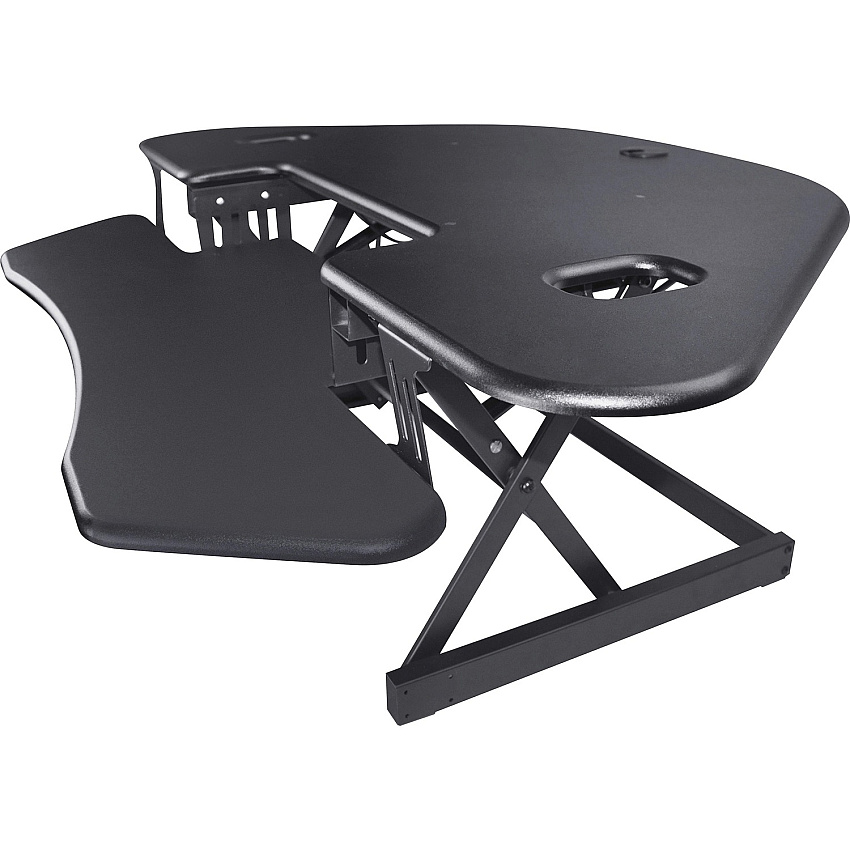 Lorell Corner Desk Riser 40 lb Load Capacity - 18" Height x 45.50" Width - Desktop - Black - 1 Each (LLR82014)