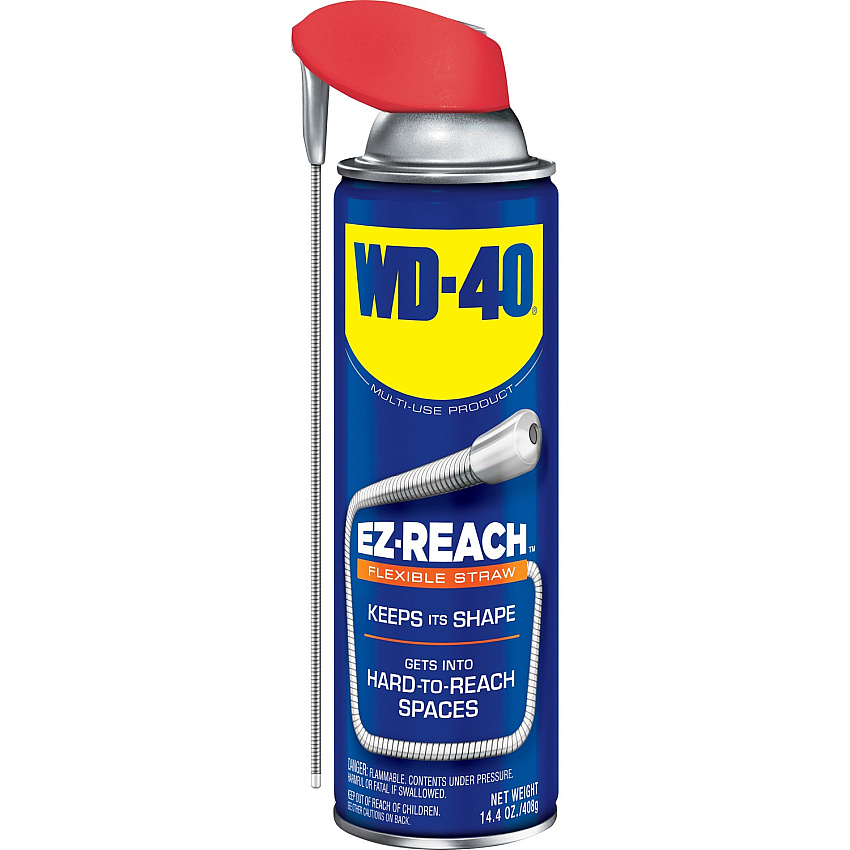 WD-40 EZ Reach Flexible Straw Lubricant 14.4 fl oz (0.5 quart) - Corrosion Resistant, CFC-free, Mercury-free, Lead-free, Cadmium-free, HCFC-free - Blue - 1 Each (49019)