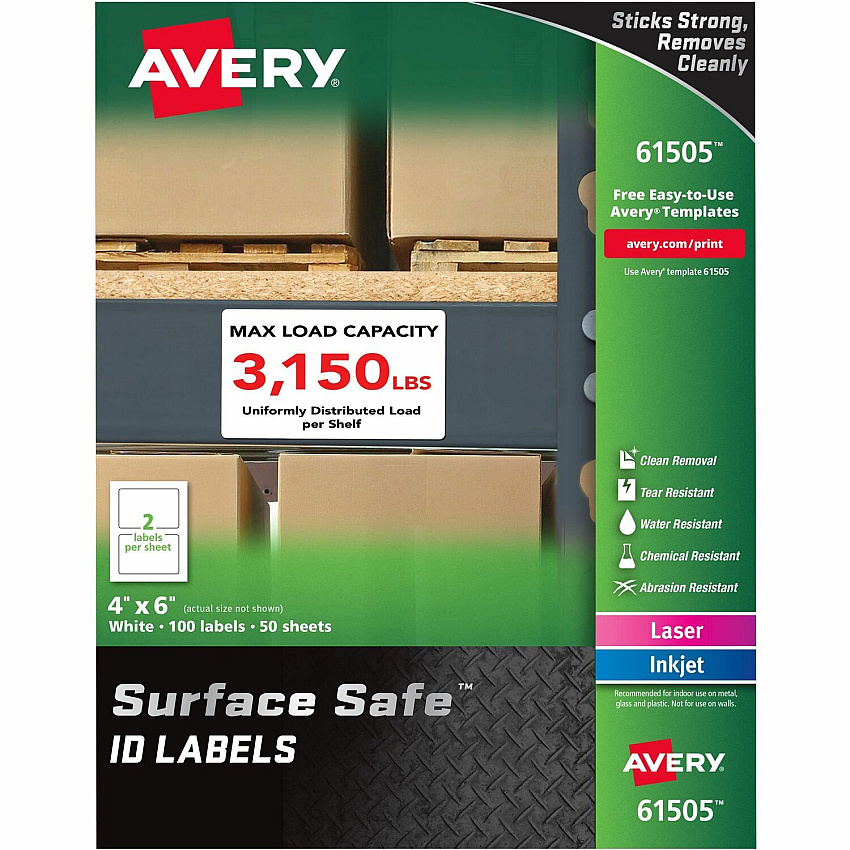 Avery Water-resistant Surface Safe ID Labels (61505)