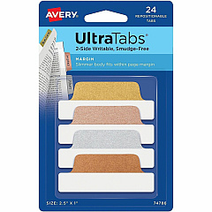 Avery® UltraTabs Repositionable Margin Tabs 24 Tab(s) - 1" Tab Height x 2.50" Tab Width - Removable - Clear Film, Gold Paper, Rose Gold, Copper Tab(s) - Double-sided, Writable, PVC-free, Repositionable, Smudge Resistant, Reusable, Sturdy, Dura (74786) Avery® UltraTabs Repositionable Margin Tabs 24 Tab(s) - 1" Tab Height x 2.50" Tab Width - Removable - Clear Film, Gold Paper, Rose Gold, Copper Tab(s) - Double-sided, Writable, PVC-free, Repositionable, Smudge Resistant, Reusable, Sturdy, Dura (74786)