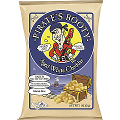 Pirate's Booty Baked White Cheddar Rice/Corn Puffs Gluten-free, No Artificial Flavor, No Artificial Color, Preservative-free - White Cheddar - 1 oz - 24 / Carton (60104) Pirate's Booty Baked White Cheddar Rice/Corn Puffs Gluten-free, No Artificial Flavor, No Artificial Color, Preservative-free - White Cheddar - 1 oz - 24 / Carton (60104)